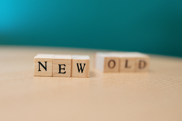 Wooden Blocks Showing New and Old Concept